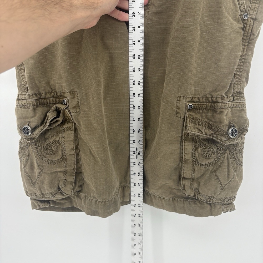 Affliction Black Premium Cargo Shorts Brown Ripstop Y2K Grunge Utility Men 38 - Picture 4 of 13